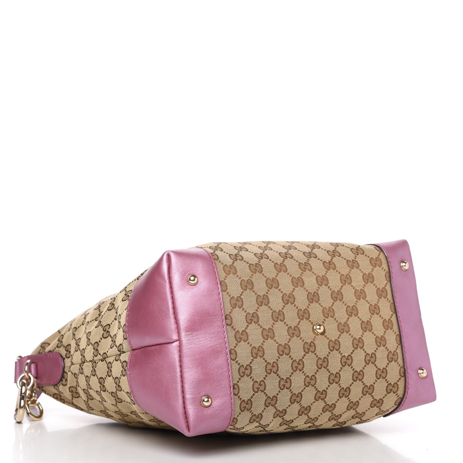 Gucci Monogram Medium Heart Bit Charm Hobo Pink 4 of 12