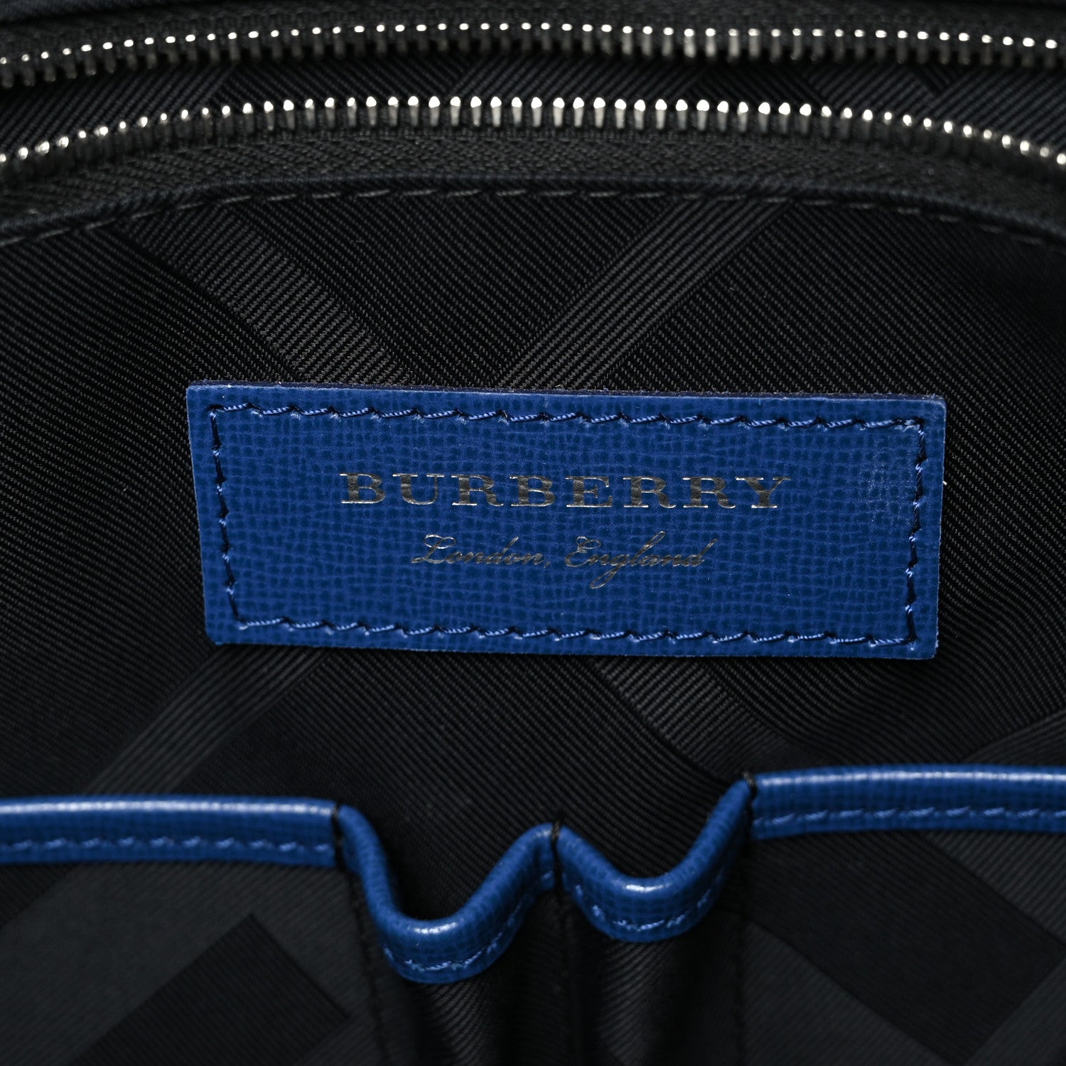 Burberry Textured Calfskin Barrow Briefcase Deep Blue 6 of 8