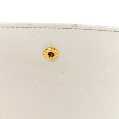Prada Saffiano Metal Compact Wallet Talco 17 of 24