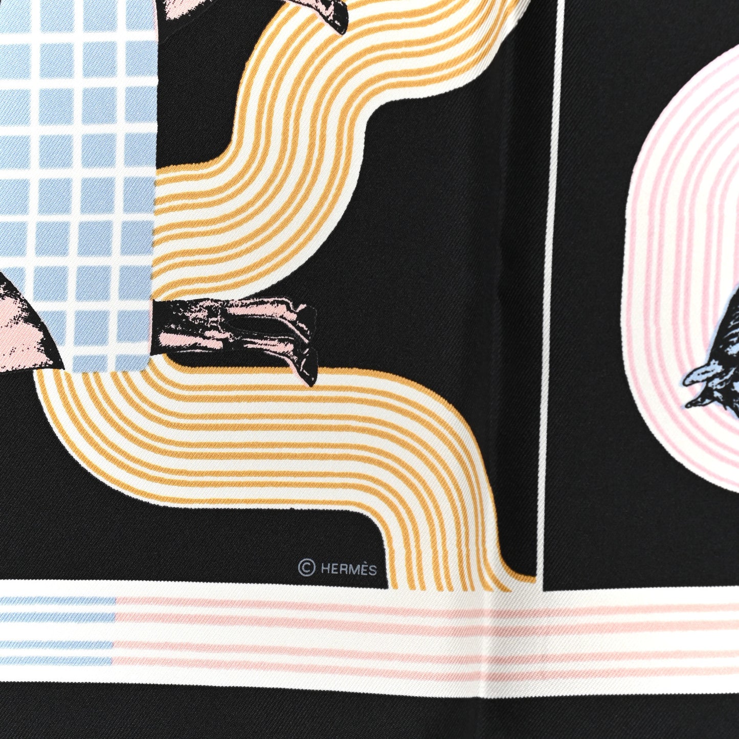 Silk Garde Robe Pop Detail Pocket Square Black Rose Multicolor