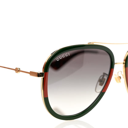 Gucci Acetate Web Aviator Sunglasses GG0062S Green Red 8 of 9