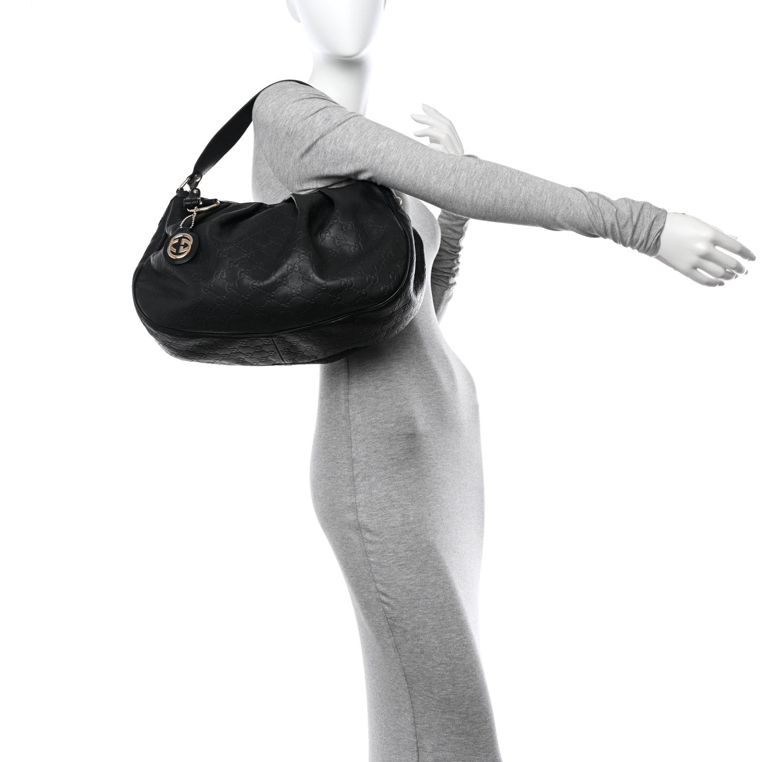 Gucci Guccissima Medium Sukey Hobo Black 2 of 10