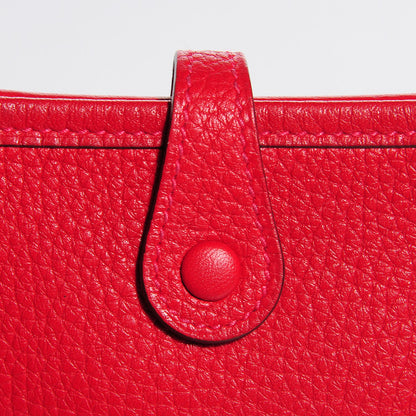 Hermes Taurillon Clemence Evelyne TPM Rouge Casaque 6 of 17