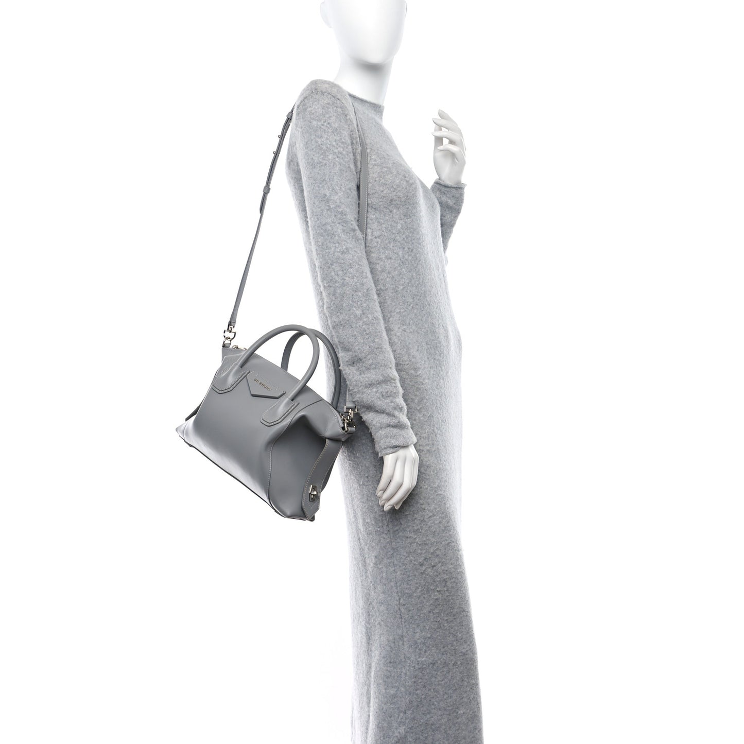 Calfskin Small Soft Antigona Pearl Grey