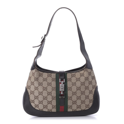 Gucci Monogram Web Small Jackie O Hobo Dark Brown 1 of 12