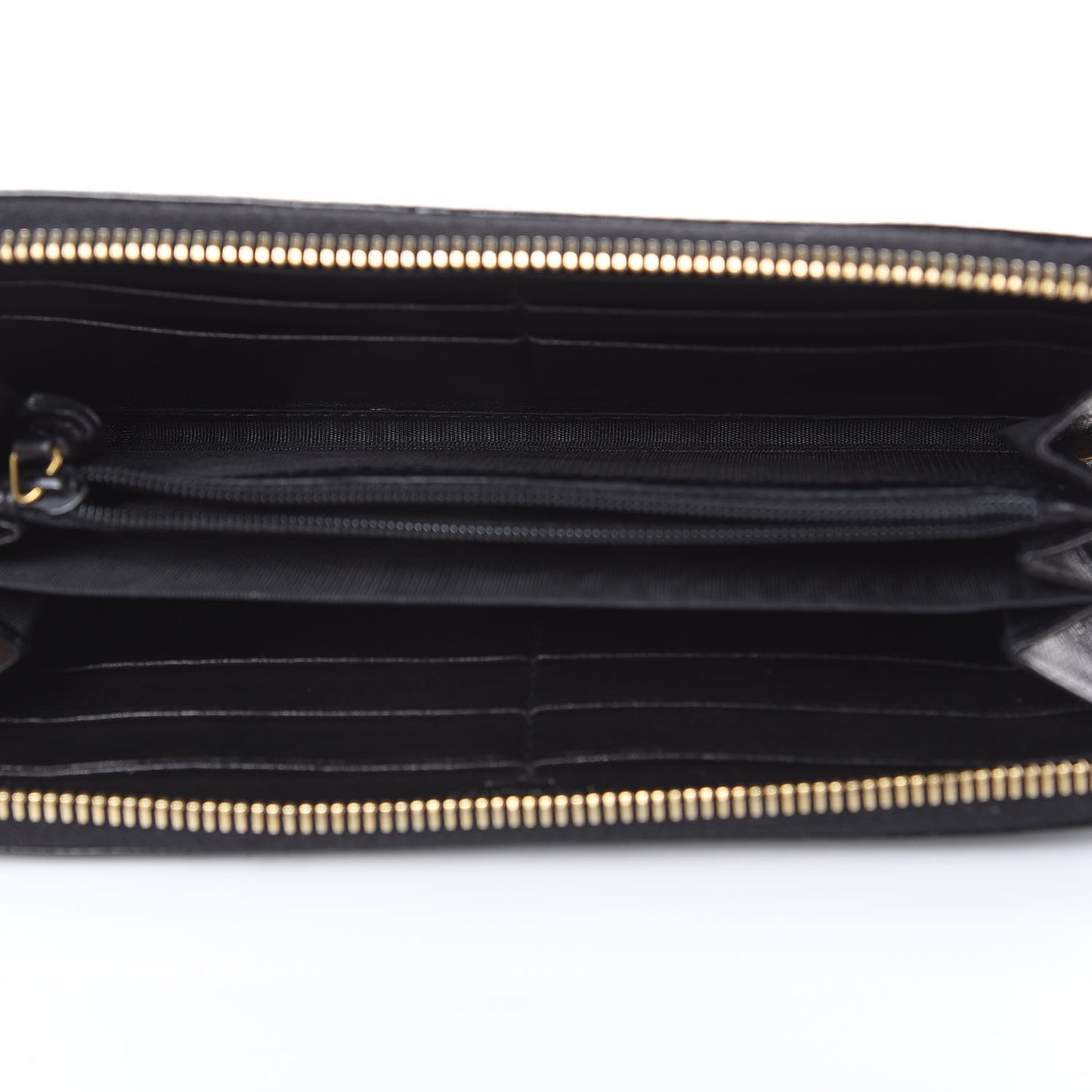 Patent Y Mail Zip Around Wallet Black