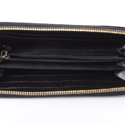 Saint Laurent Patent Y Mail Zip Around Wallet Black 5 of 12