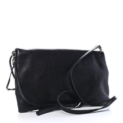 Balenciaga Chevre Silver Metallic Edge Hardware Envelope Clutch Black 2 of 4