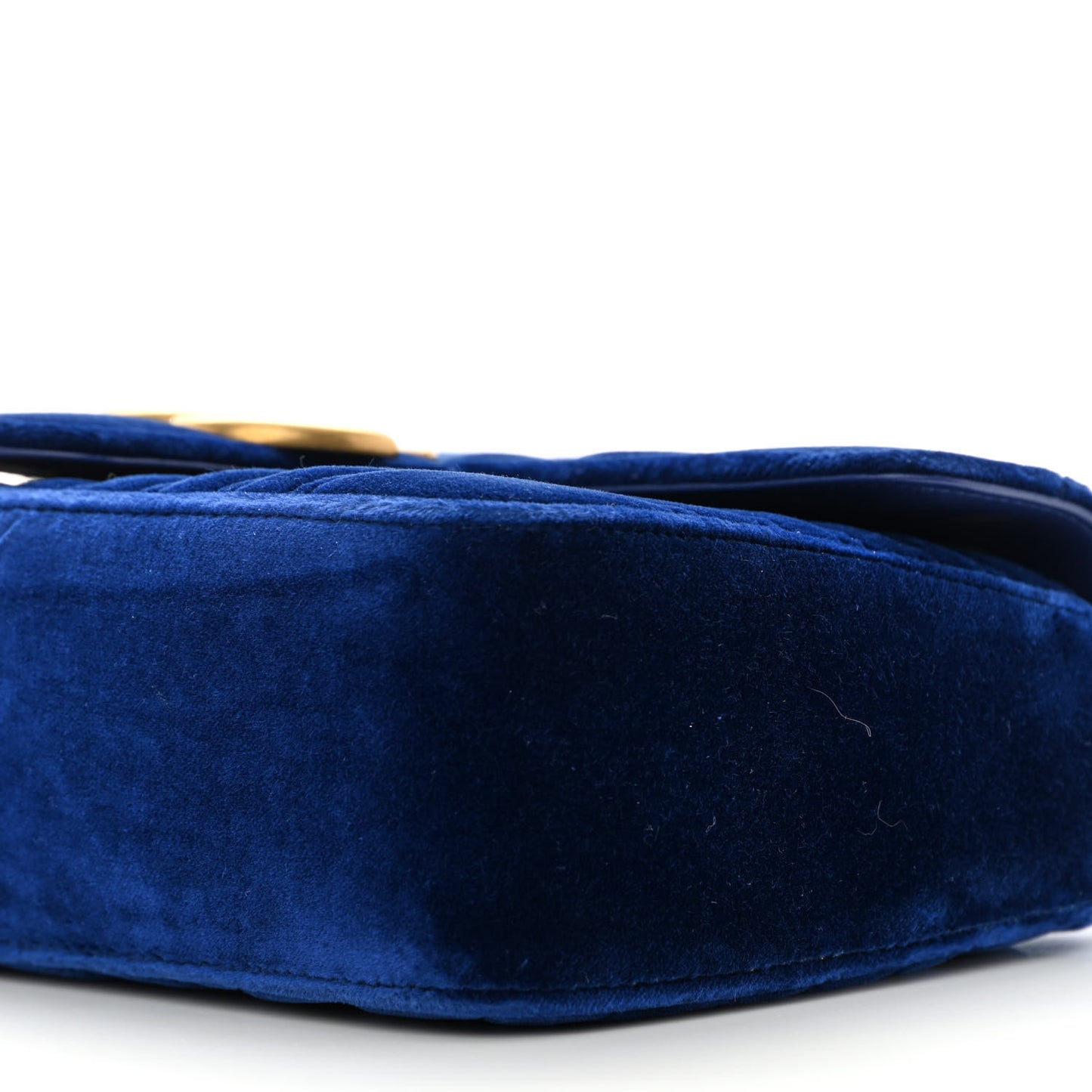 Velvet Matelasse Small GG Marmont Shoulder Bag Cobalt Blue