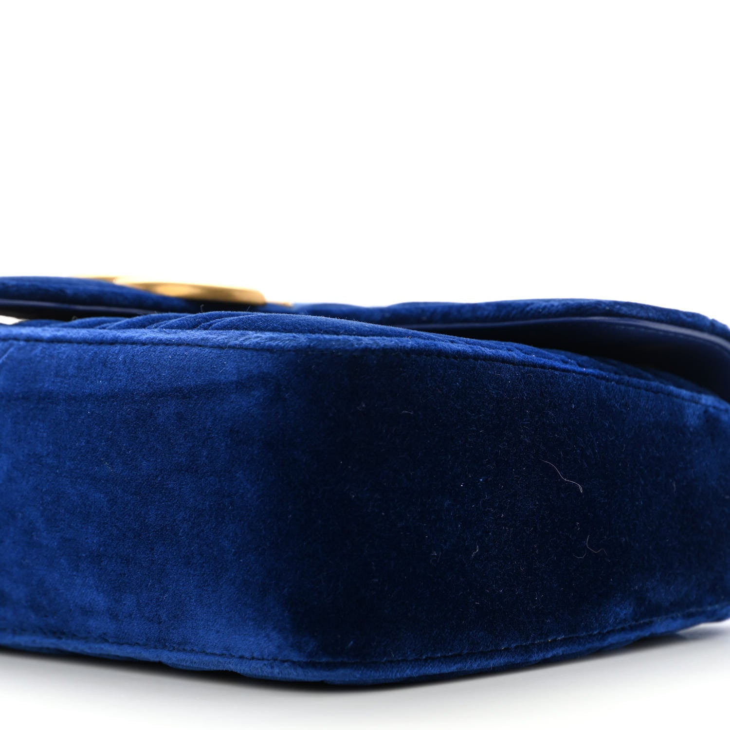 Gucci Velvet Matelasse Small GG Marmont Shoulder Bag Cobalt Blue 10 of 14