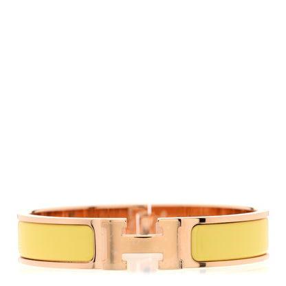 Hermes Enamel Narrow Clic Clac H Bracelet PM Jaune D'Or 1 of 6