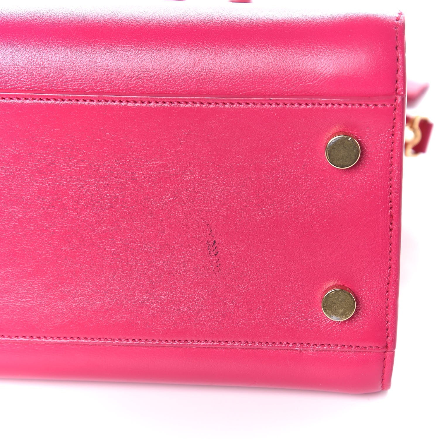 Saint Laurent Calfskin Small Monogram Cabas Fuchsia 10 of 10