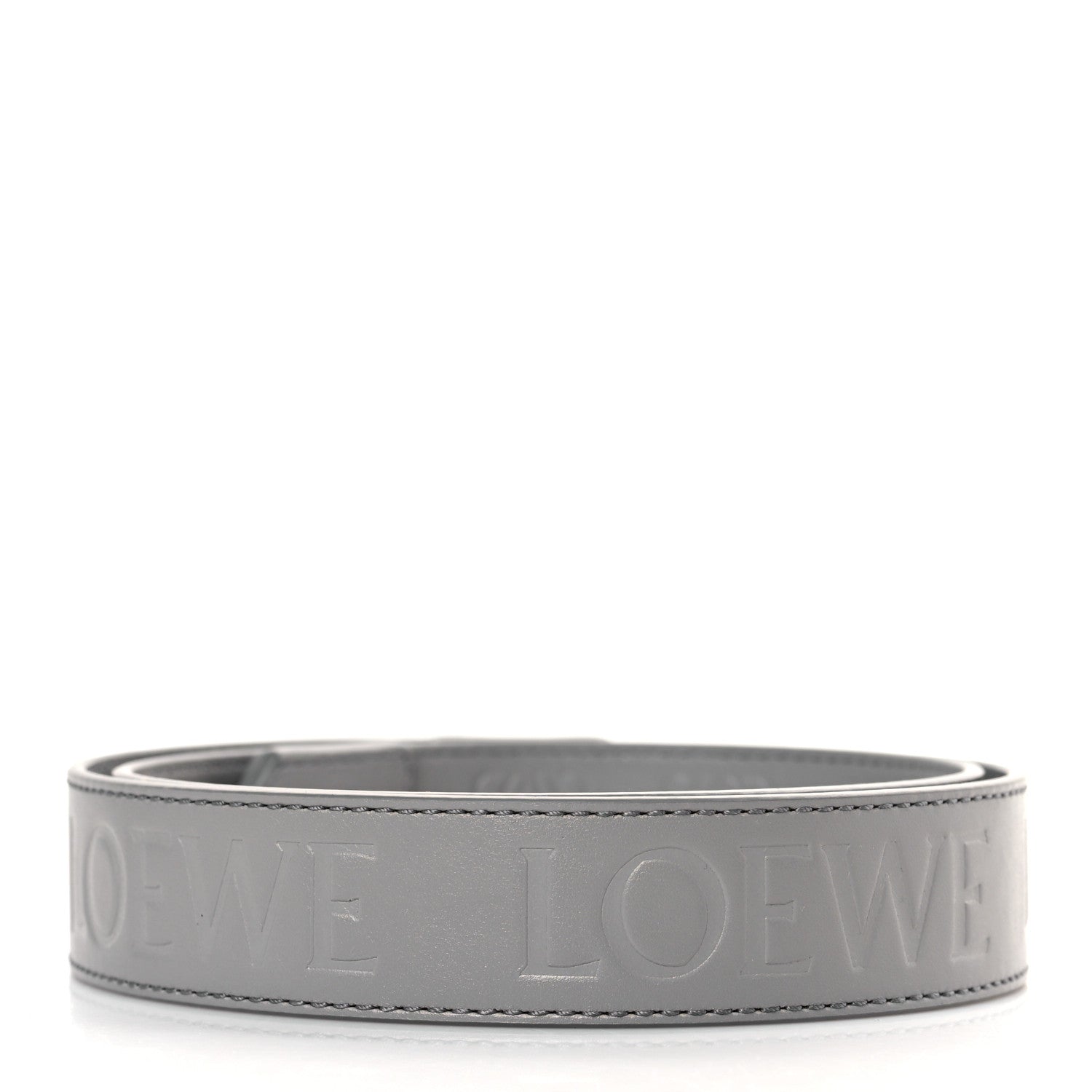 Loewe Satin Calfskin Embossed Anagram Strap Pearl Grey 3 of 5