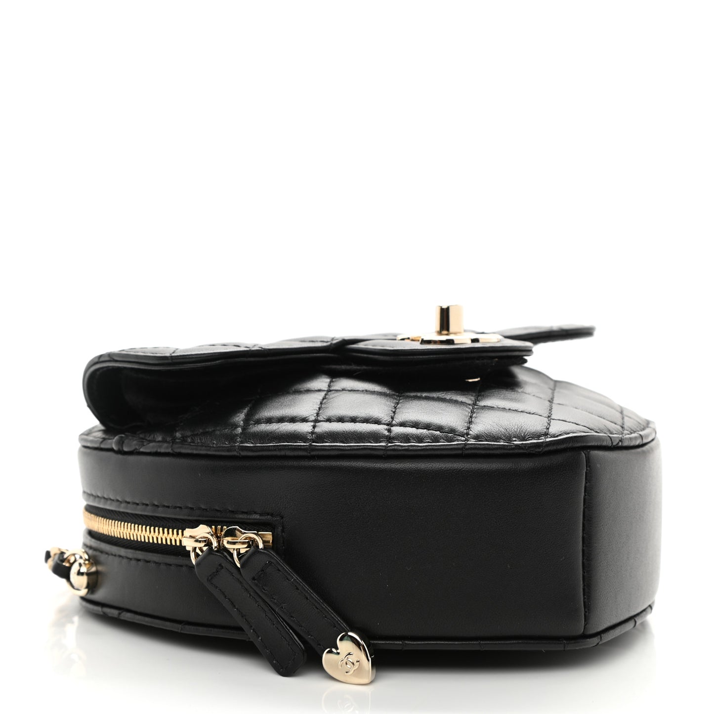 Lambskin Quilted CC In Love Heart Bag Black