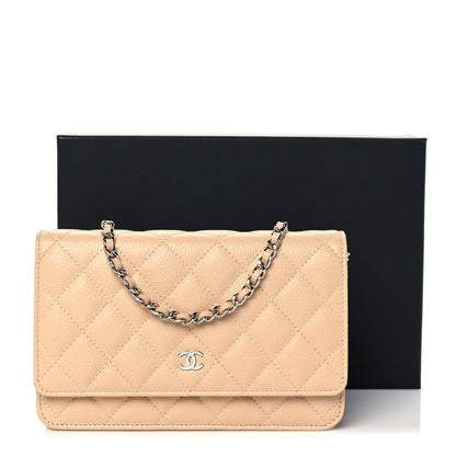 Chanel Caviar Quilted Wallet On Chain WOC Beige 11 of 11