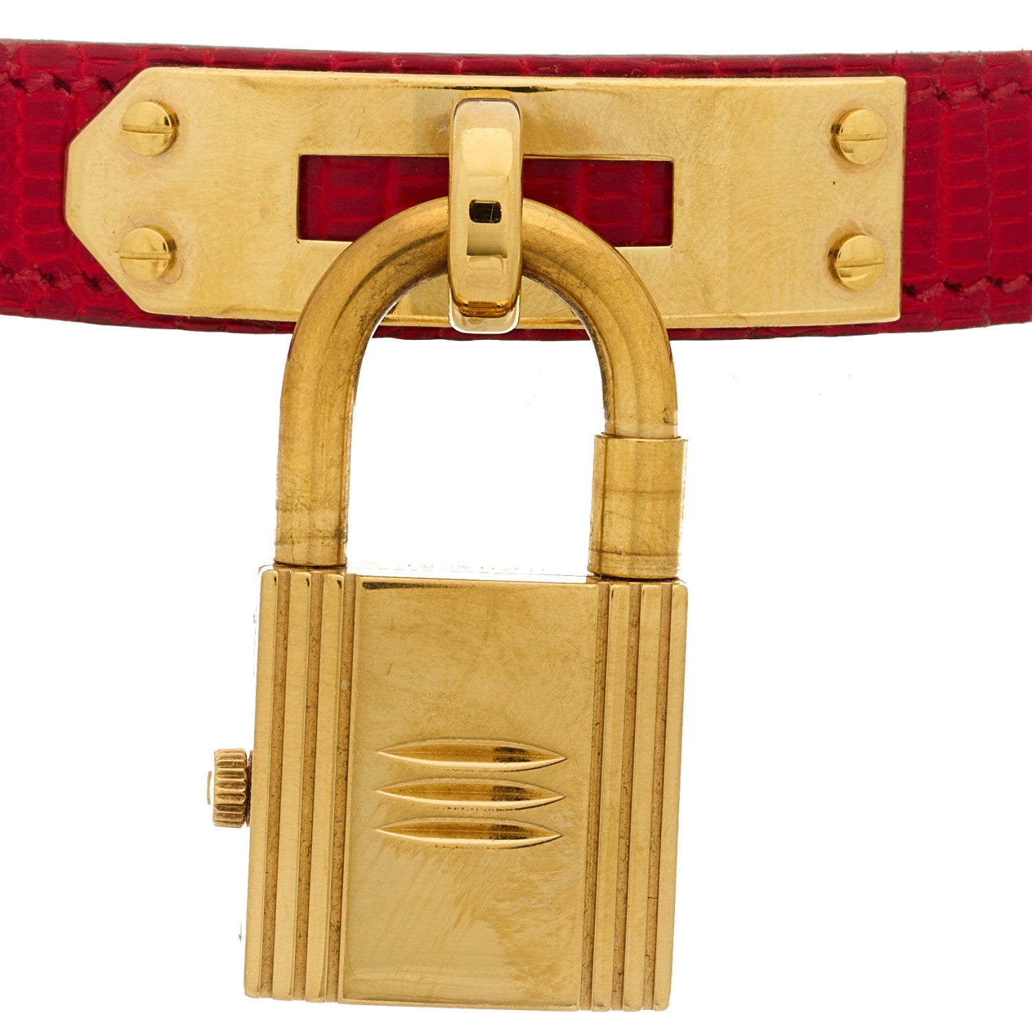 Hermes Stainless Steel Courchevel 20mm Kelly Cadena Quartz Watch Rouge 3 of 5