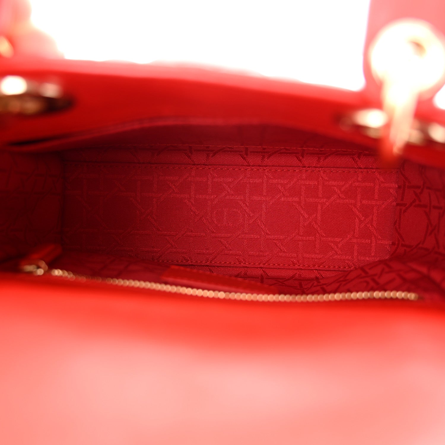 Christian Dior Lambskin Cannage Small Lucky Badges My Lady Dior Red 5 of 14