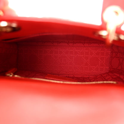 Christian Dior Lambskin Cannage Small Lucky Badges My Lady Dior Red 5 of 14