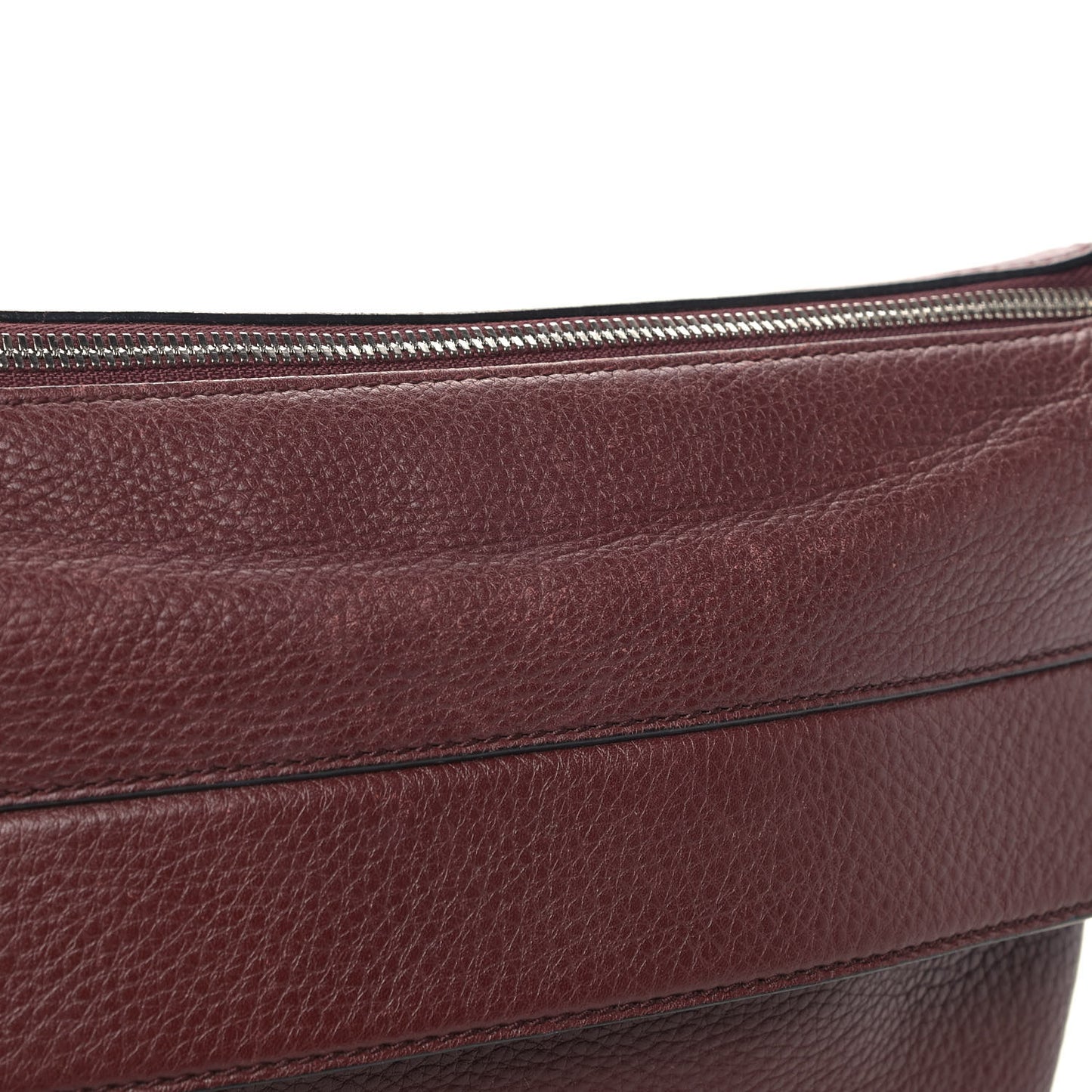 Pebbled Calfskin Medium Soho Messenger Bag Bordeaux