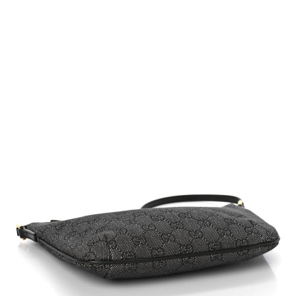 Gucci Denim Monogram Pochette Black 3 of 8
