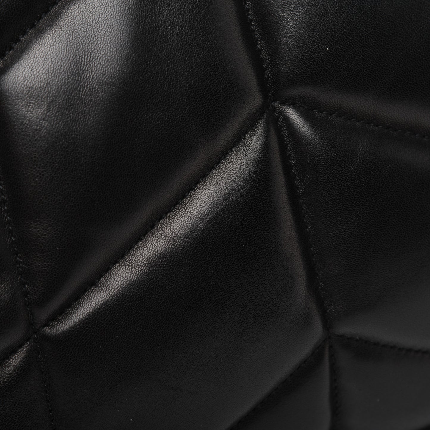 Lambskin Quilted Medium Loulou Puffer Monogram Chain Satchel Black