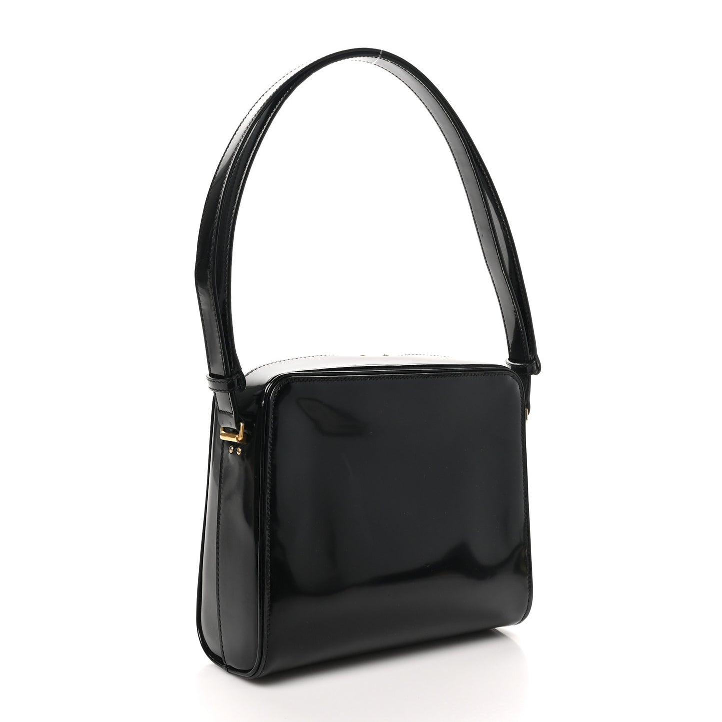 Brushed Calfskin Anais Shoulder Bag Black