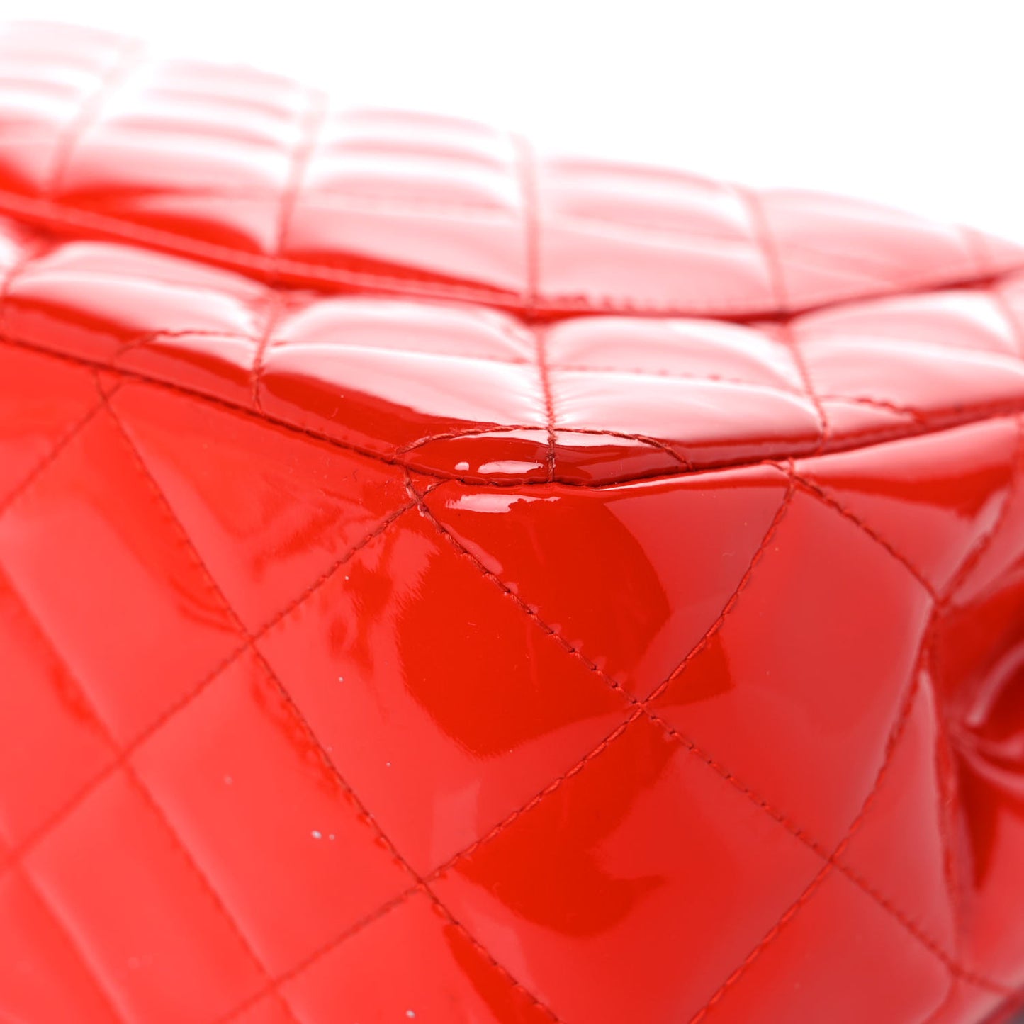 Patent Quilted Jumbo Double Flap Red