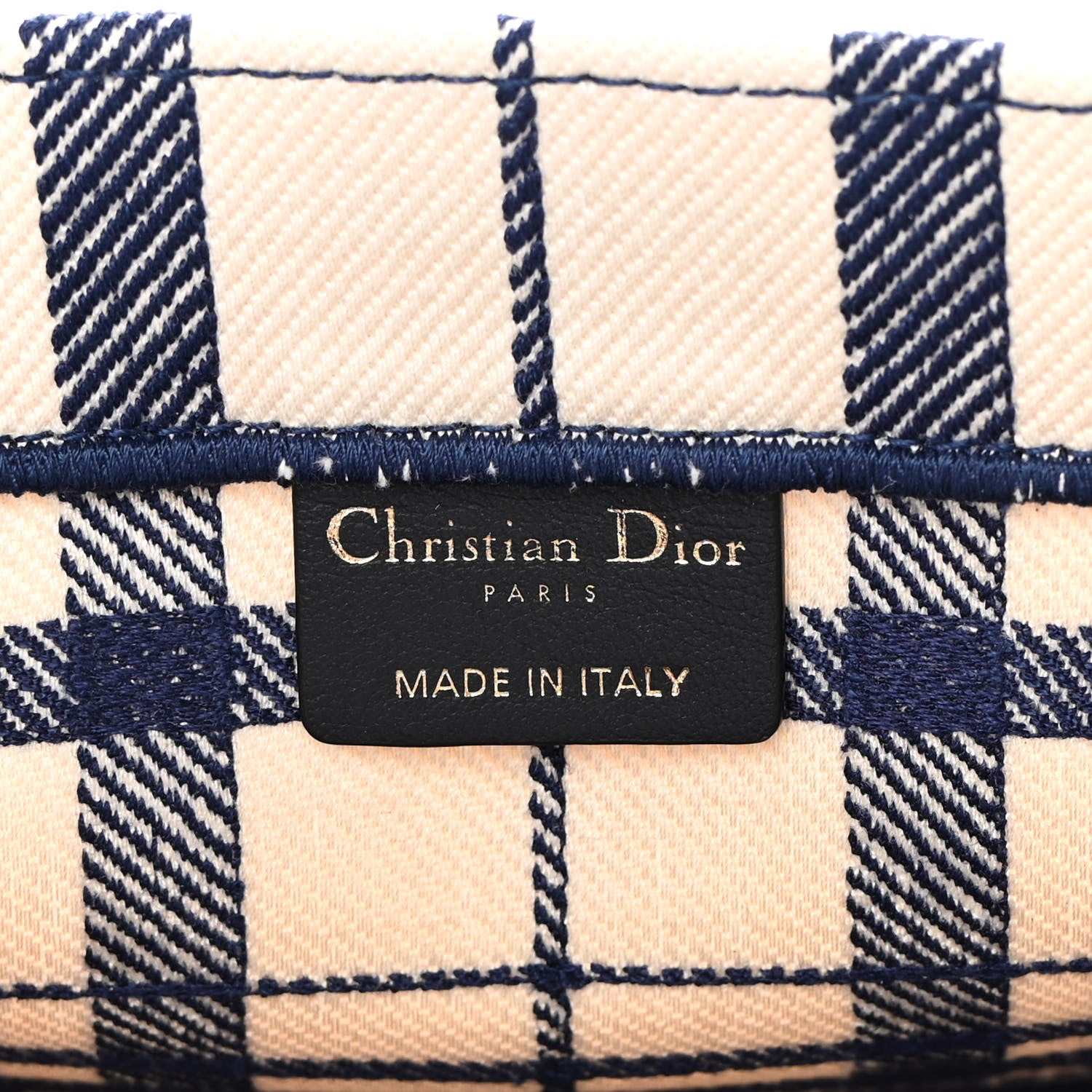 Christian Dior Canvas Embroidered Large Check'n'Dior Book Tote Blue 6 of 13