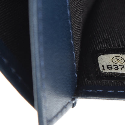 Chanel Caviar Timeless CC Large Flap Wallet Navy Blue 9 of 11
