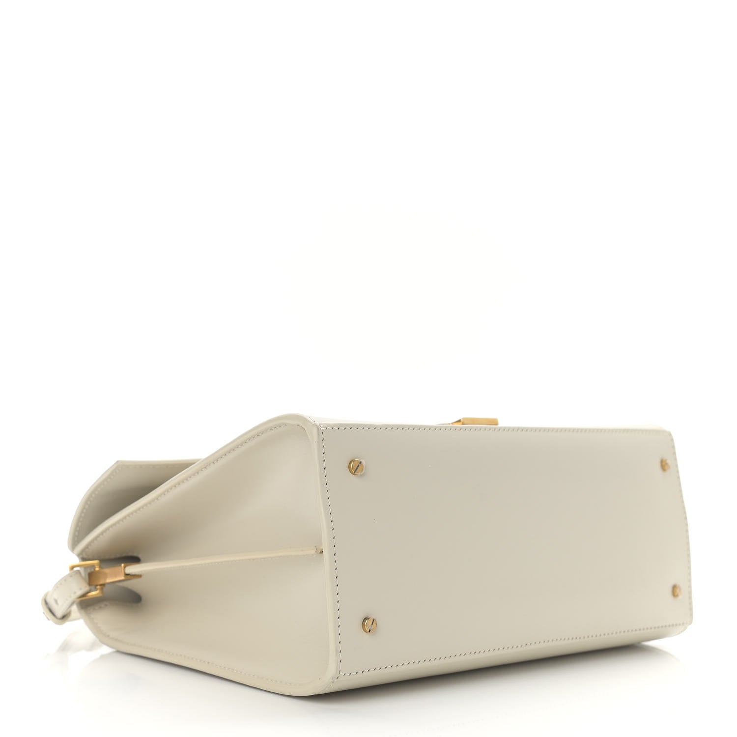 Saint Laurent Smooth Calfskin Medium Classic Monogram Cassandra Top Handle Crema Soft Rouge Legion 4 of 12