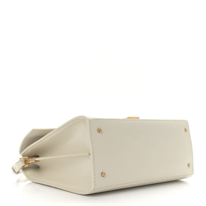 Saint Laurent Smooth Calfskin Medium Classic Monogram Cassandra Top Handle Crema Soft Rouge Legion 4 of 12