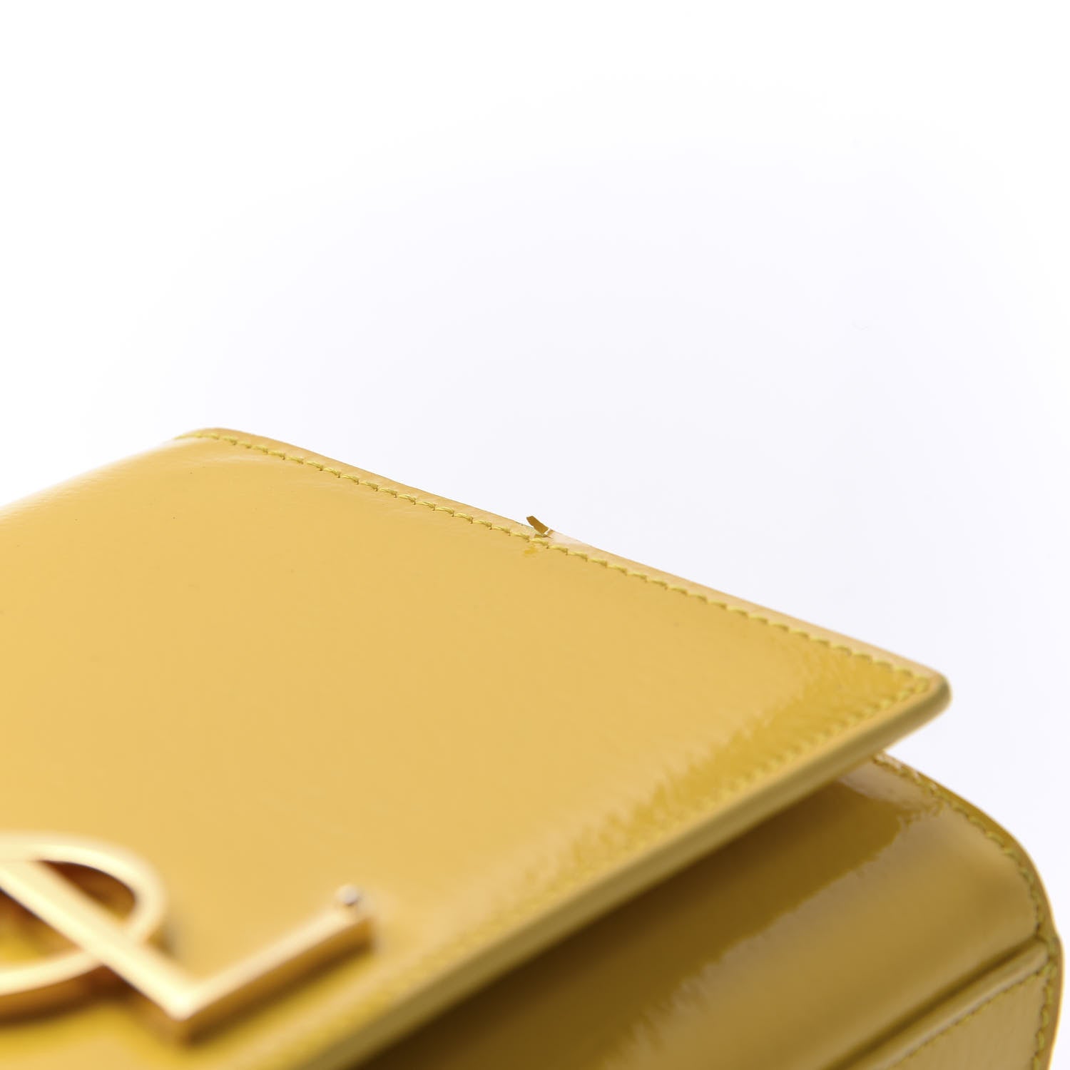 Saint Laurent Patent Small Classic Monogram Kate Satchel Yellow 10 of 17