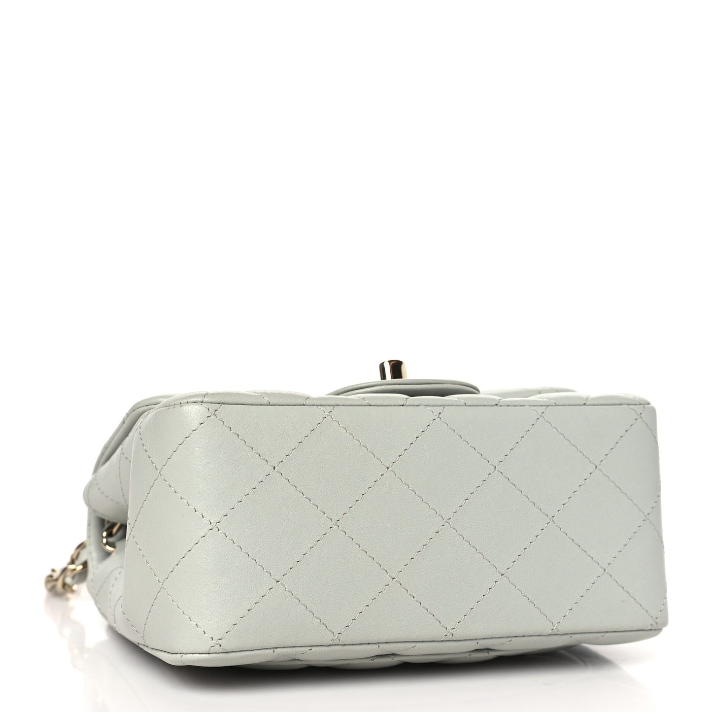 Lambskin Quilted Mini Square Flap Grey