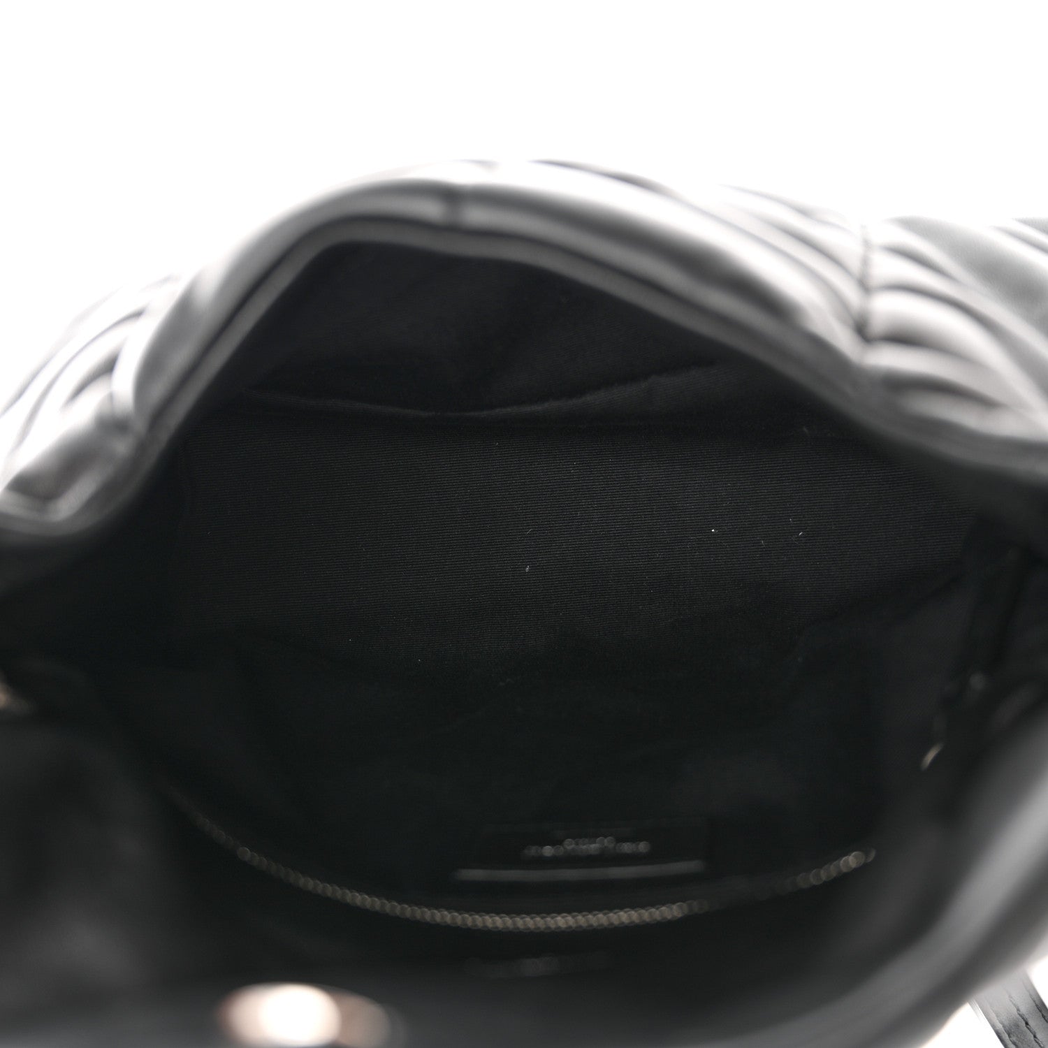 Saint Laurent Lambskin Quilted Small Loulou Puffer Monogram Chain Satchel Black 5 of 11