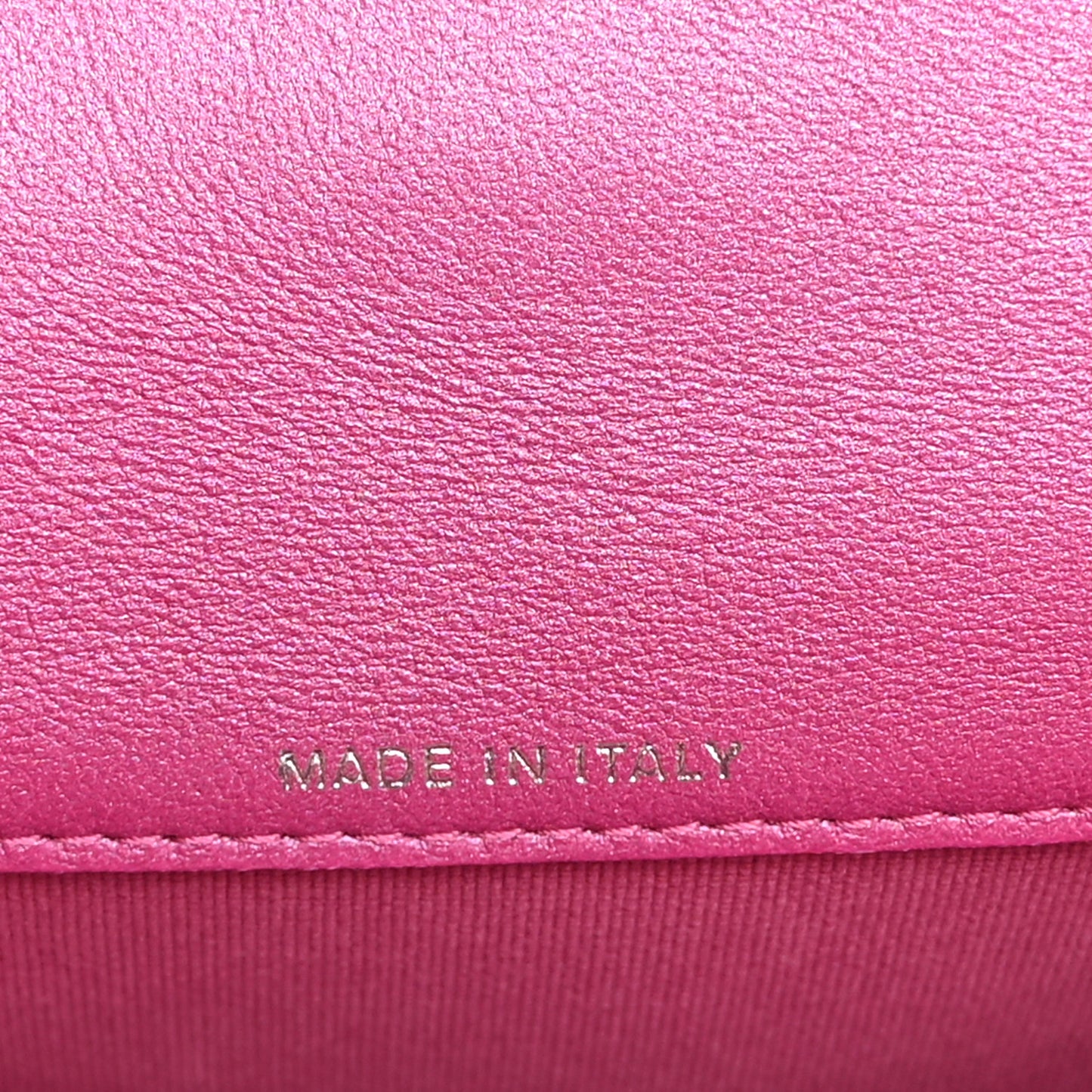 Patent Lambskin Quilted CC Hook Card Holder Pink