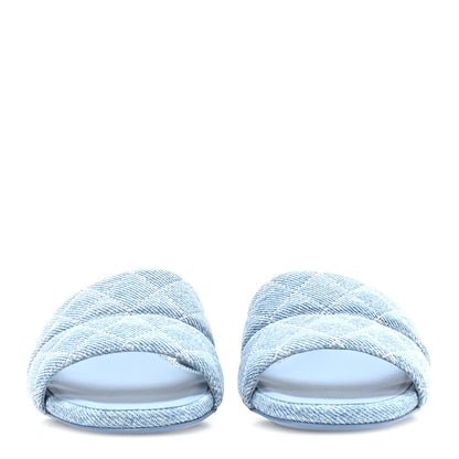 Chanel Denim Quilted Mules 36 Blue 3 of 9