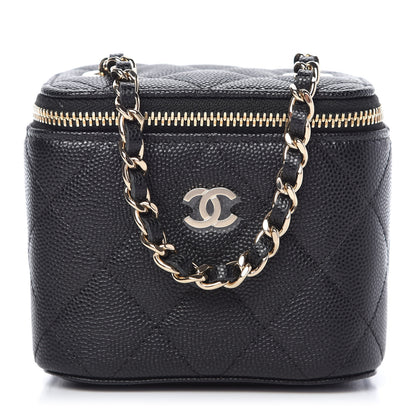 Chanel Caviar Quilted Mini Vanity Case With Chain Black 1 of 11