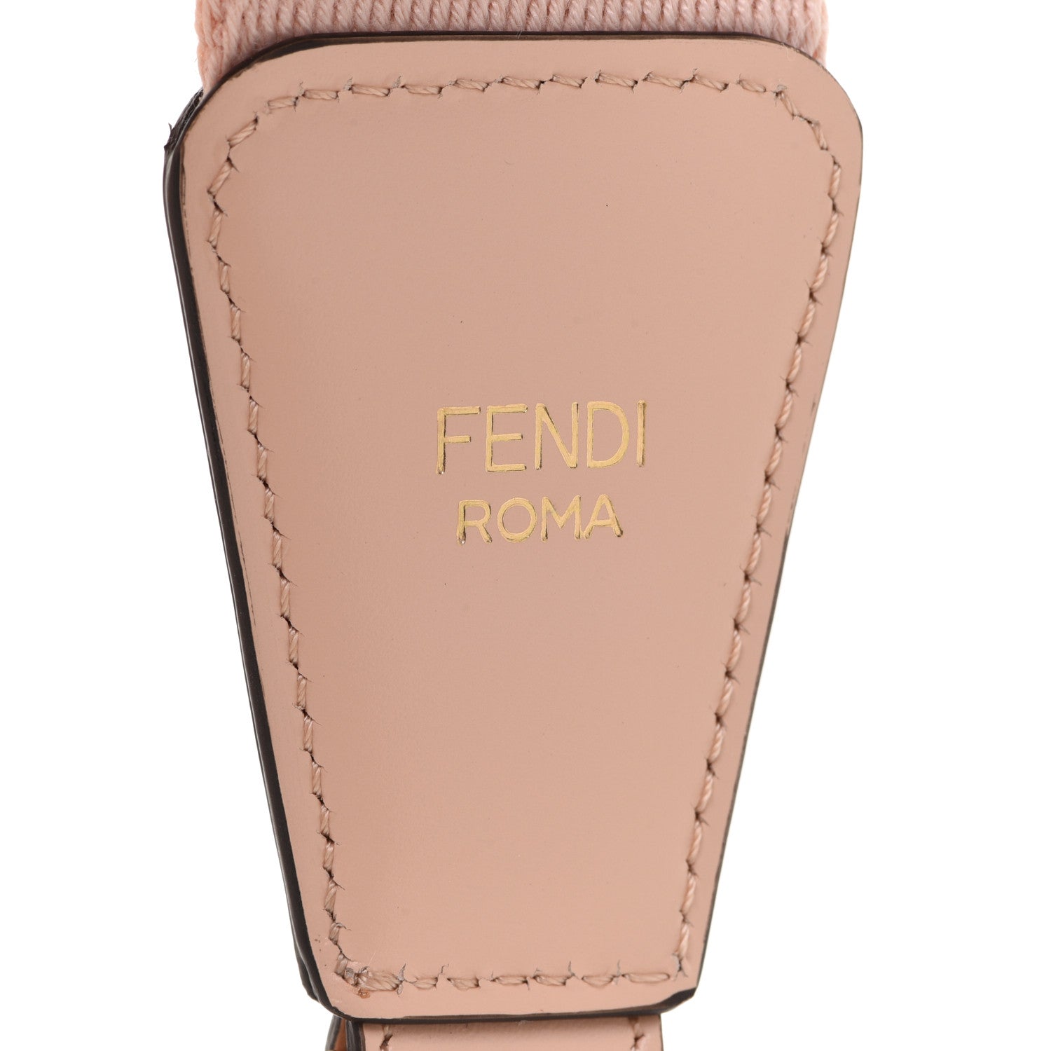 Fendi Jacquard Ribbon Vitello King FF Bi-Color Intreccio Adjustable Strap You Light Rose Camel 4 of 6