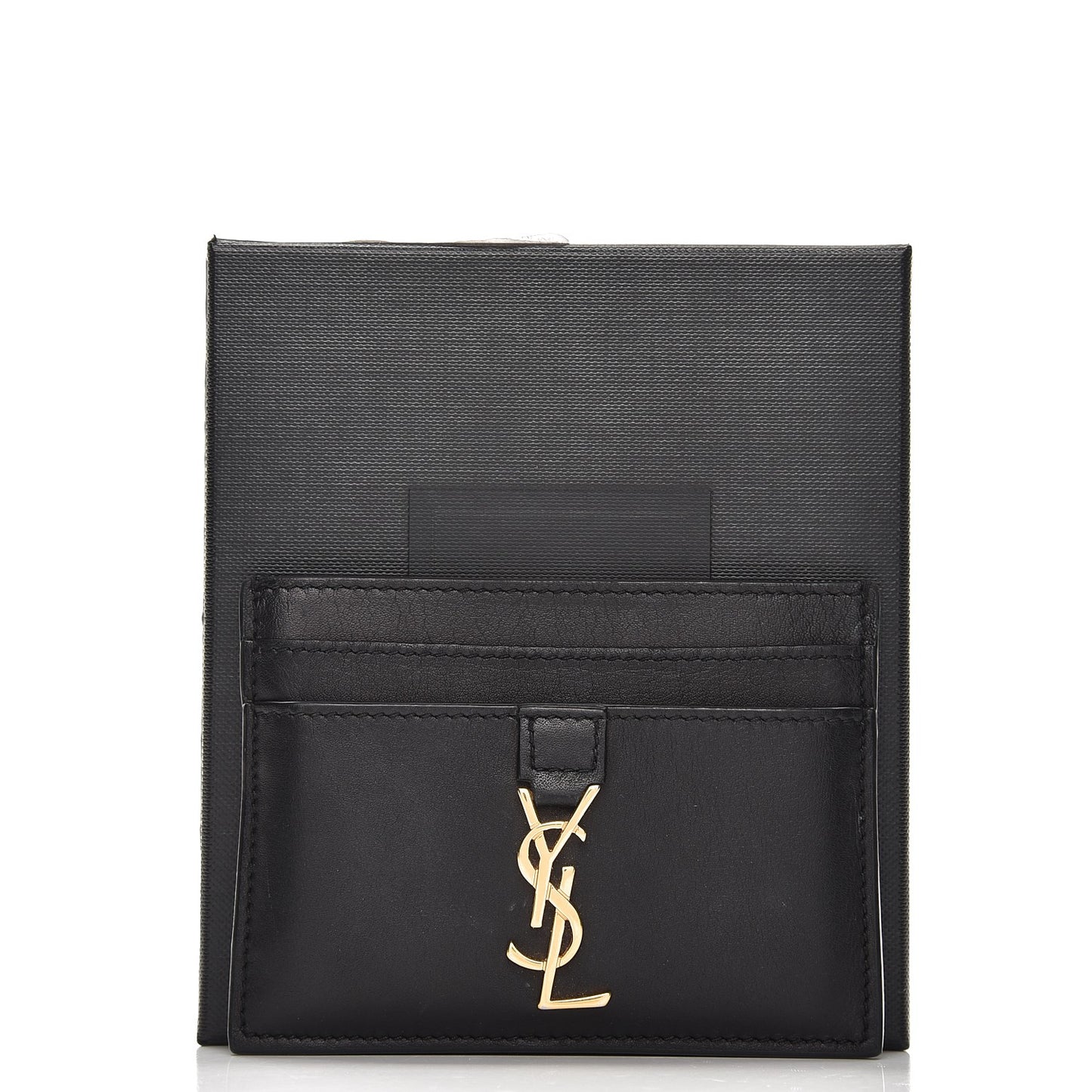 Calfskin Monogram Card Case Black