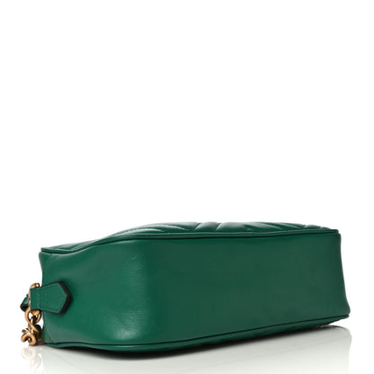 Gucci Calfskin Matelasse Small GG Marmont Chain Shoulder Bag Emerald Green 4 of 21