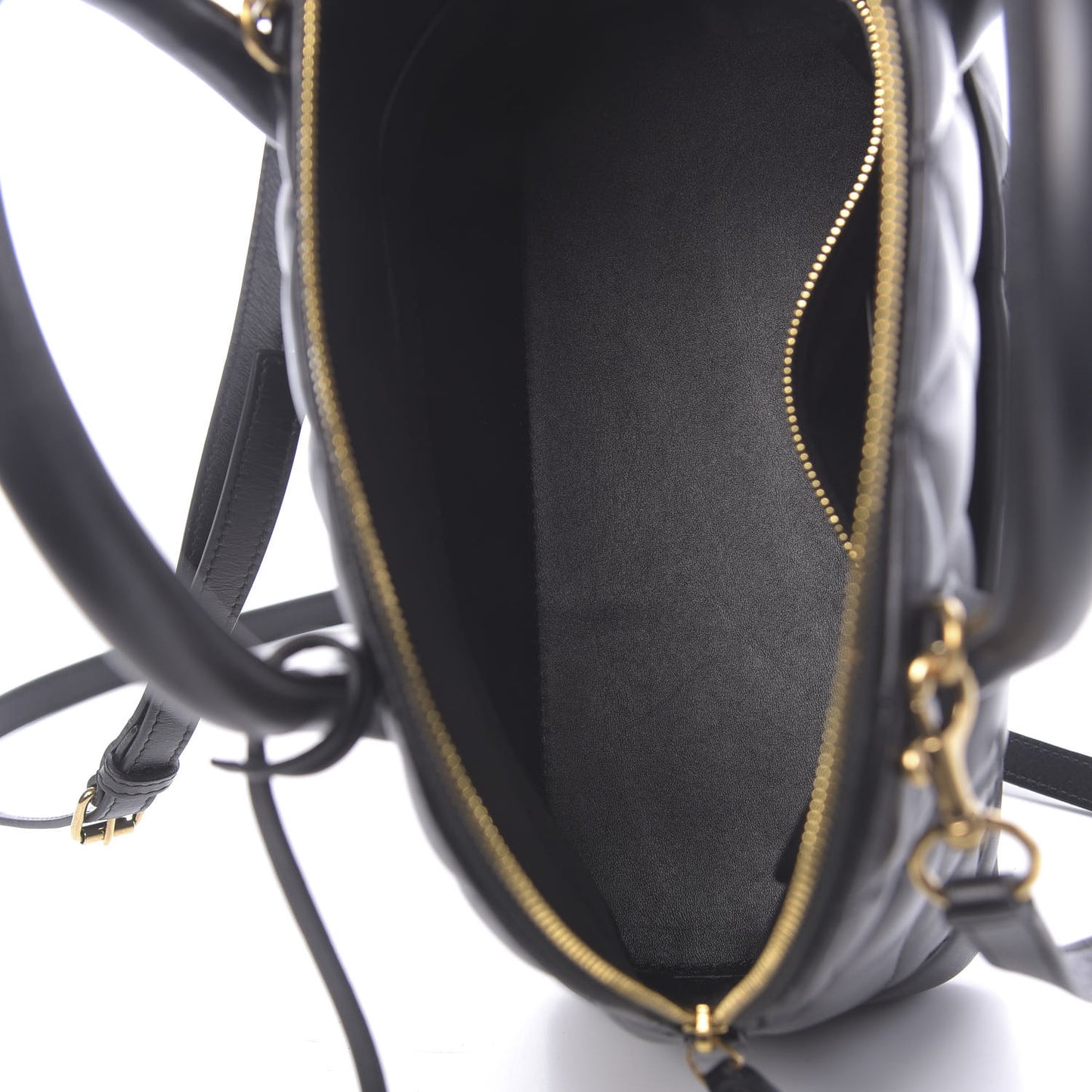 Nappa Calfskin Quilted Small Ville Top Handle Bag Black