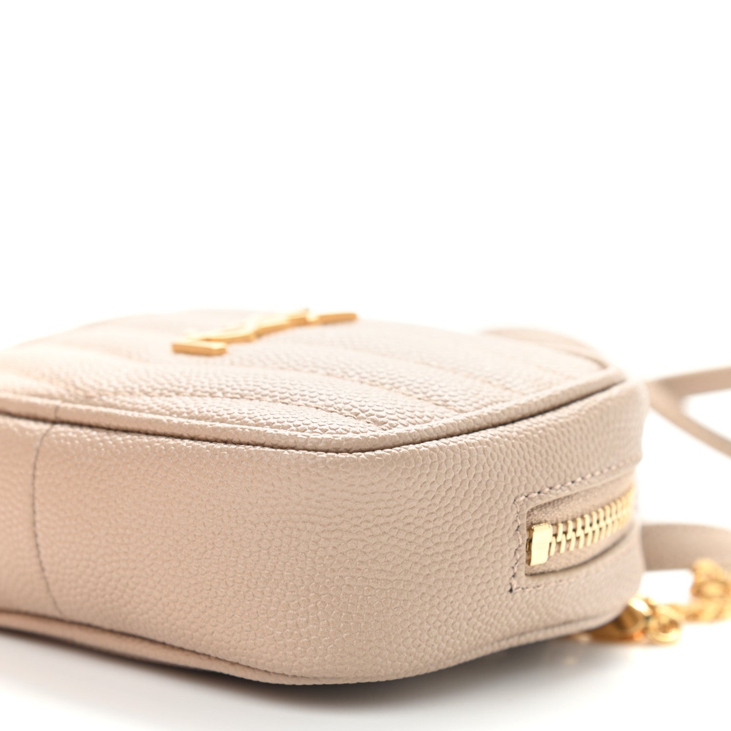 Saint Laurent Grain De Poudre Matelasse Monogram Baby Lou Camera Bag Dark Beige 9 of 9