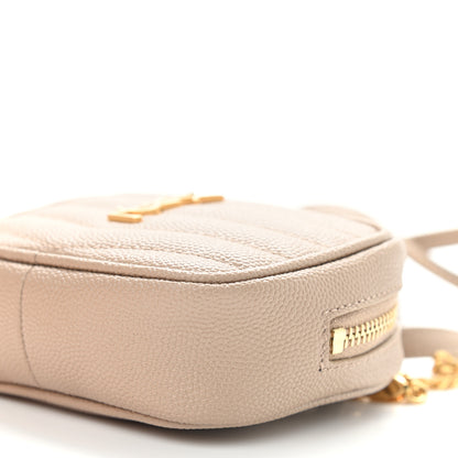 Saint Laurent Grain De Poudre Matelasse Monogram Baby Lou Camera Bag Dark Beige 9 of 9