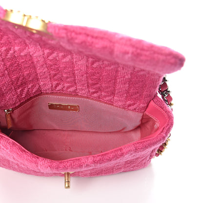 Chanel Tweed Quilted Medium 19 Flap Pink 5 of 11