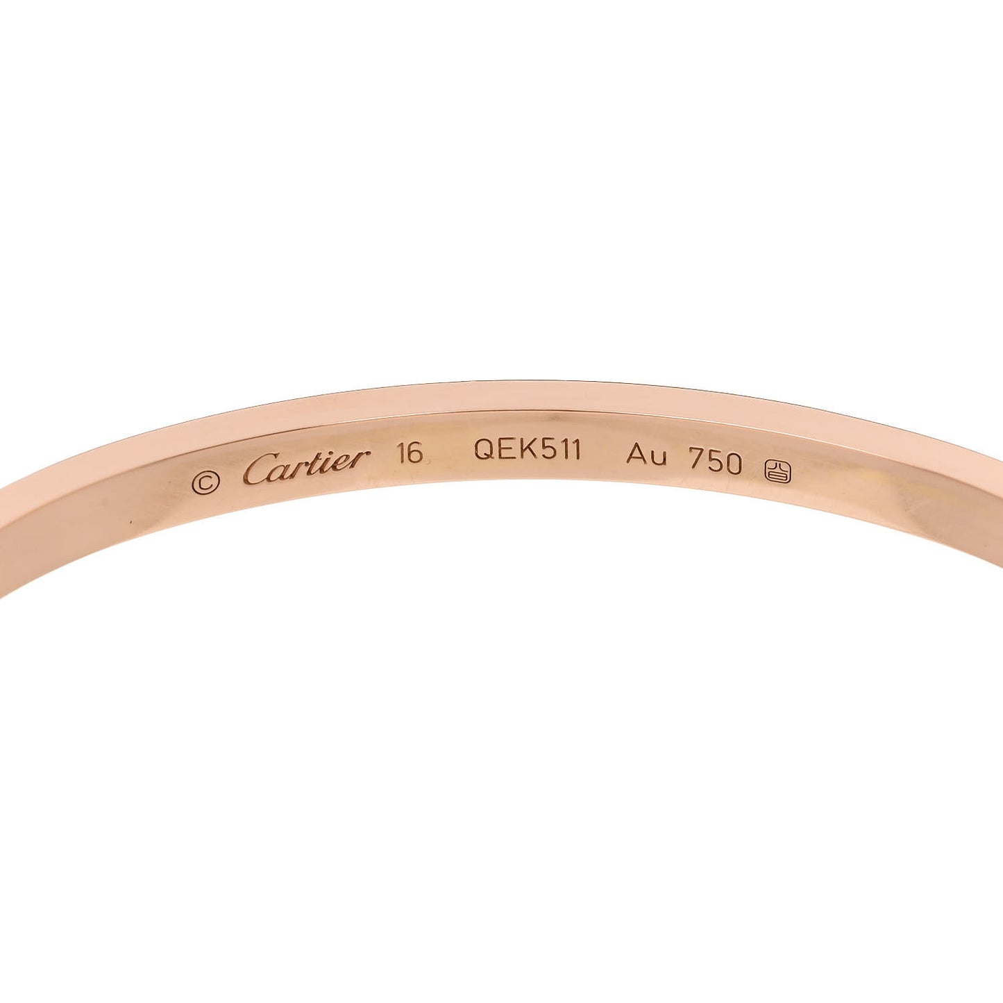 18K Pink Gold Small LOVE Bracelet 16