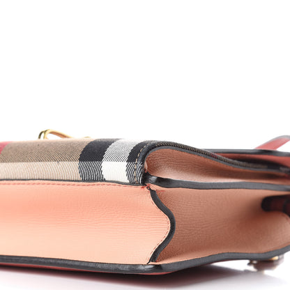 Burberry Derby Calfskin House Check Small Macken Crossbody Bag Copper Pink 7 of 11