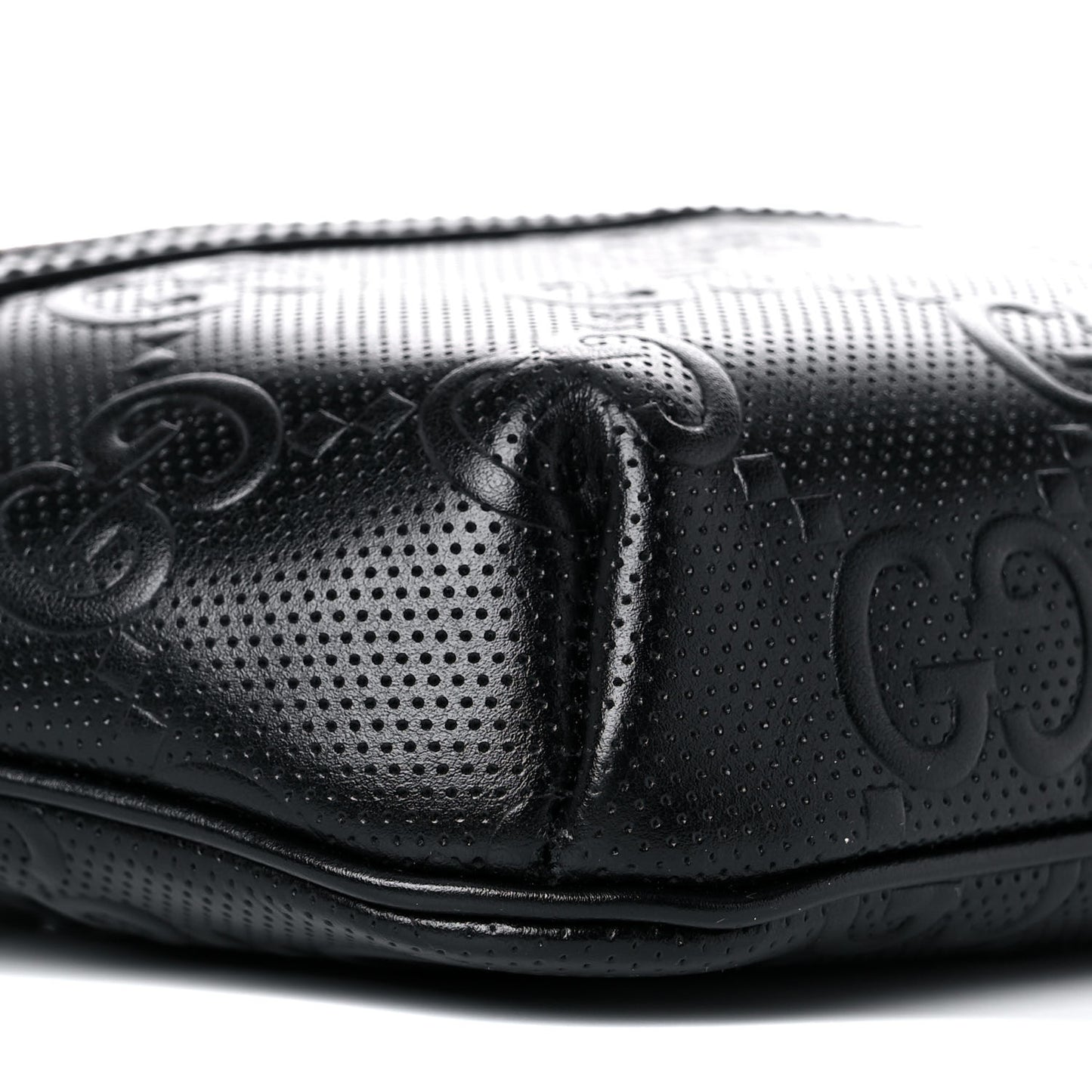 Calfskin GG Tennis Embossed Belt Bag Black
