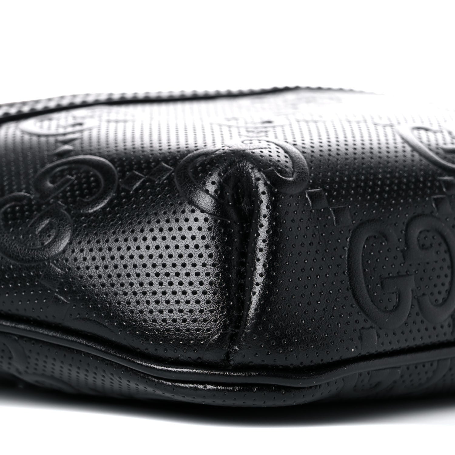 Gucci Calfskin GG Tennis Embossed Belt Bag Black 8 of 10