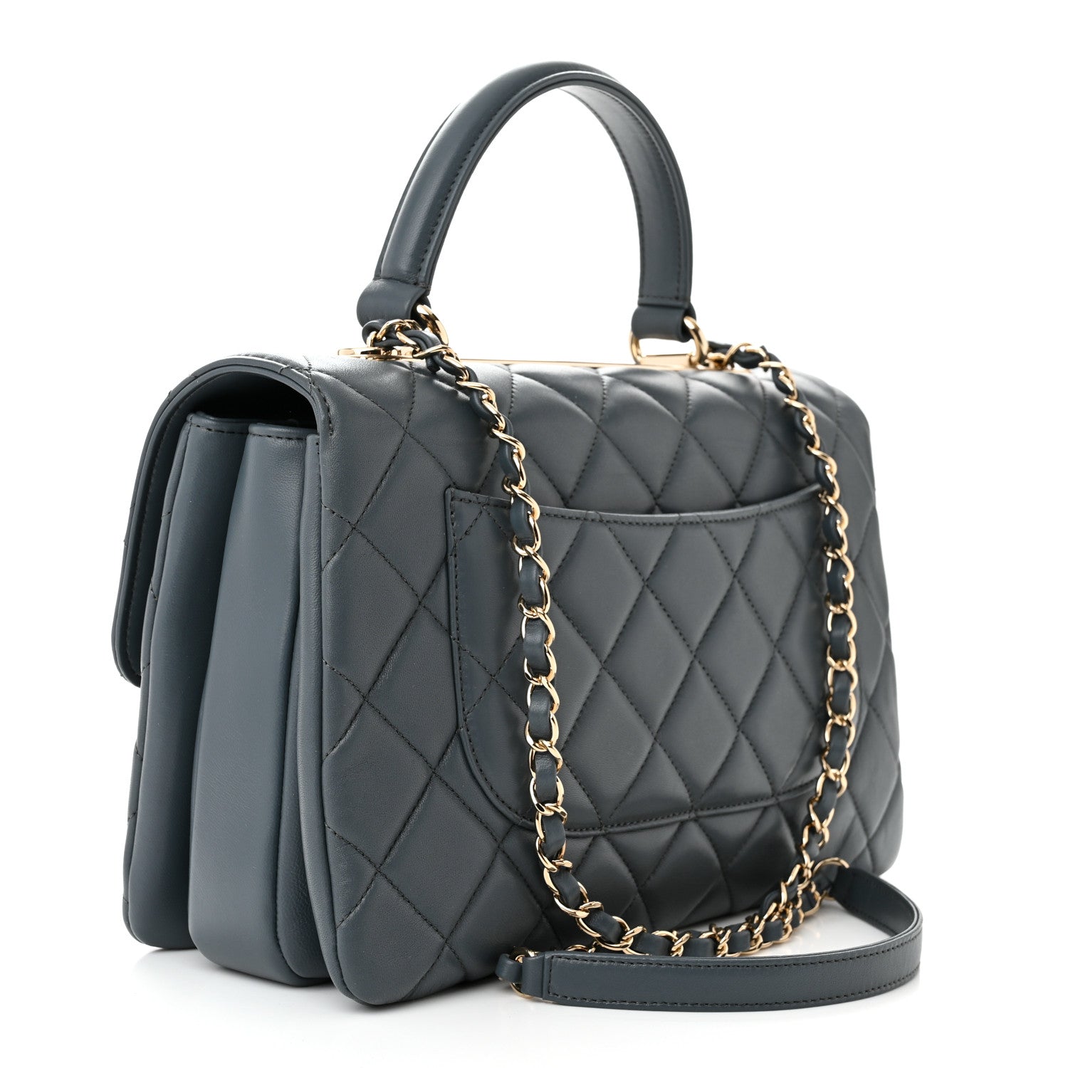 Chanel Lambskin Quilted Medium Trendy CC Flap Dual Handle Bag Dark Grey 3 of 10