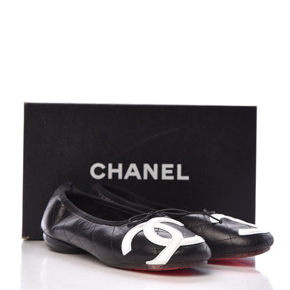 Chanel Lambskin Cambon Quilted Ballerina Flats 38 Black 18 of 18